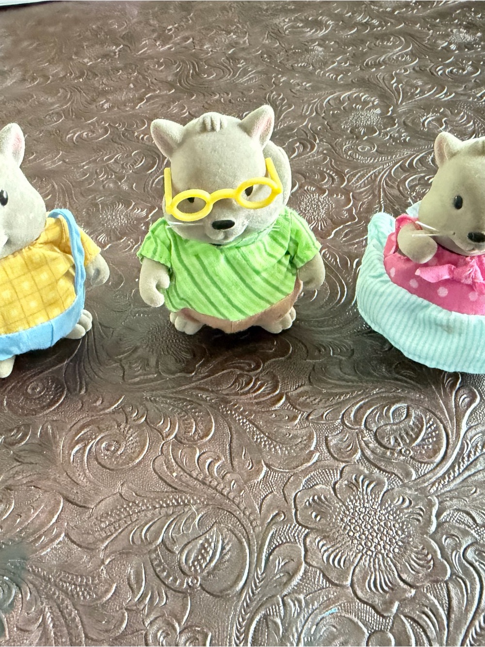 Plush Small Pet Figure with Yellow Glasses and Green Shirt